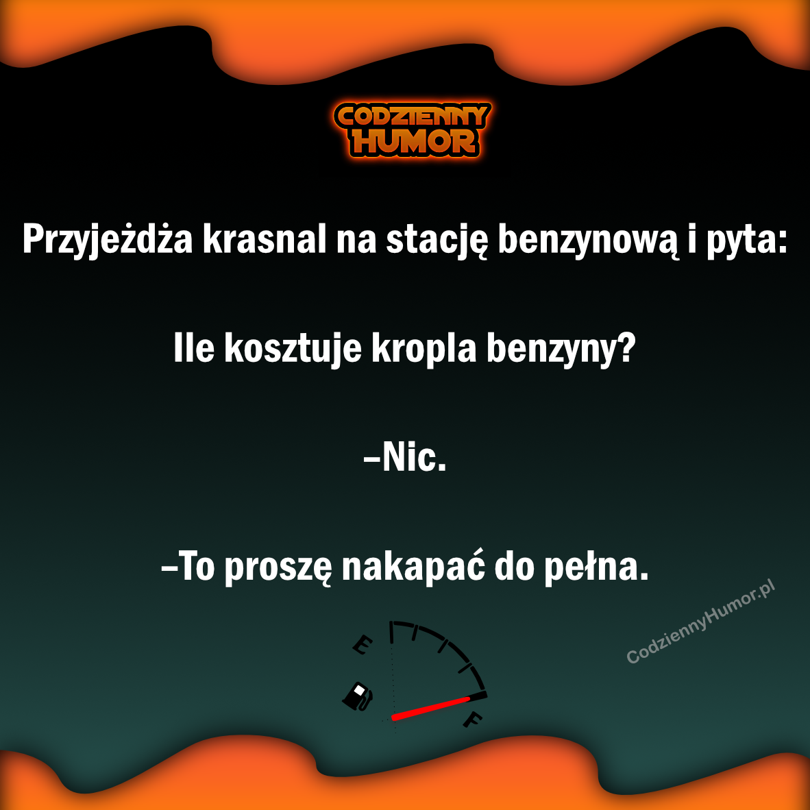 Przyjeżdża krasnal na stację benzynową