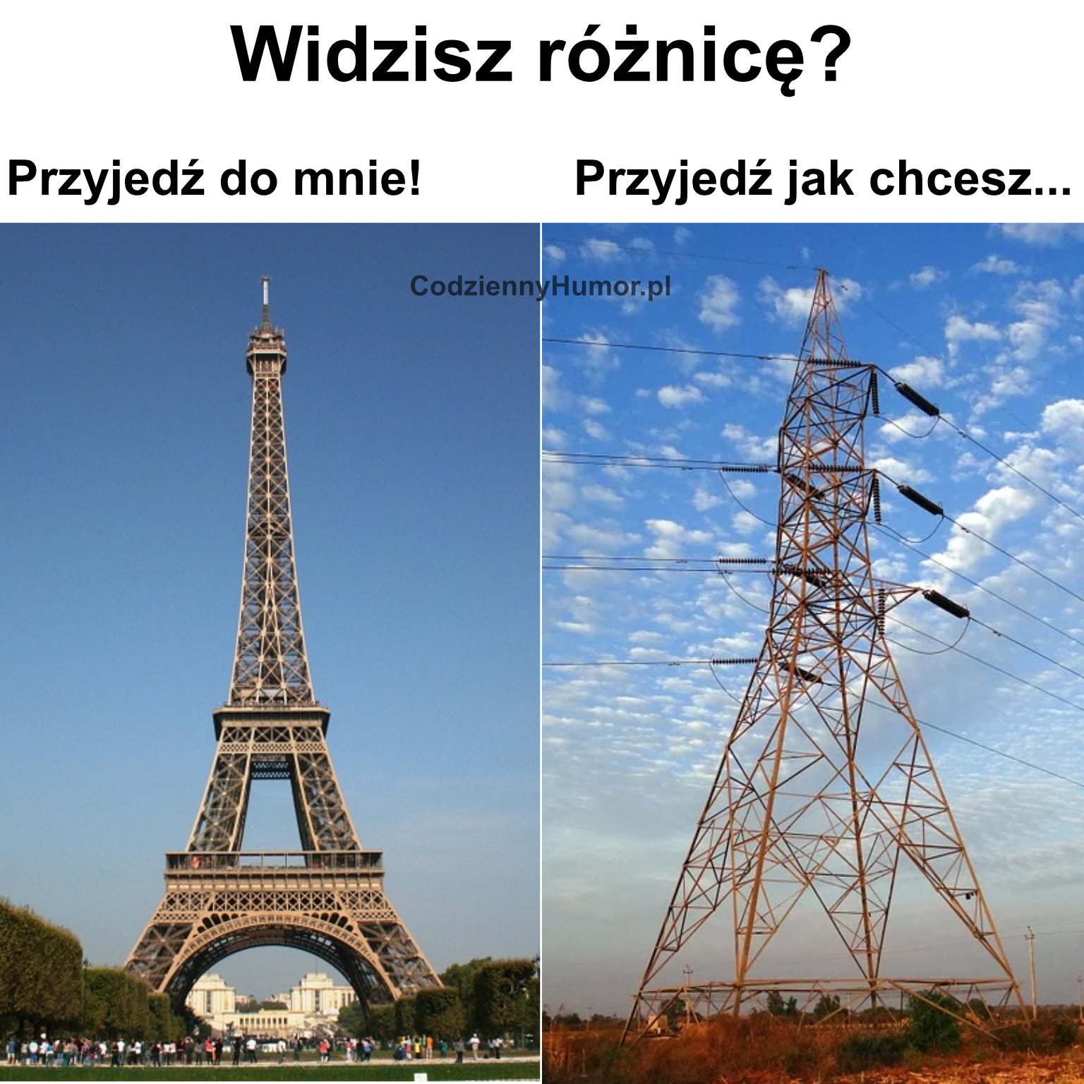 Przyjedź do mnie vs przyjedź jak chcesz mem