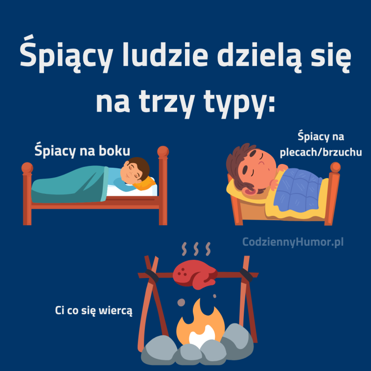 Trzy typy śpiących ludzi