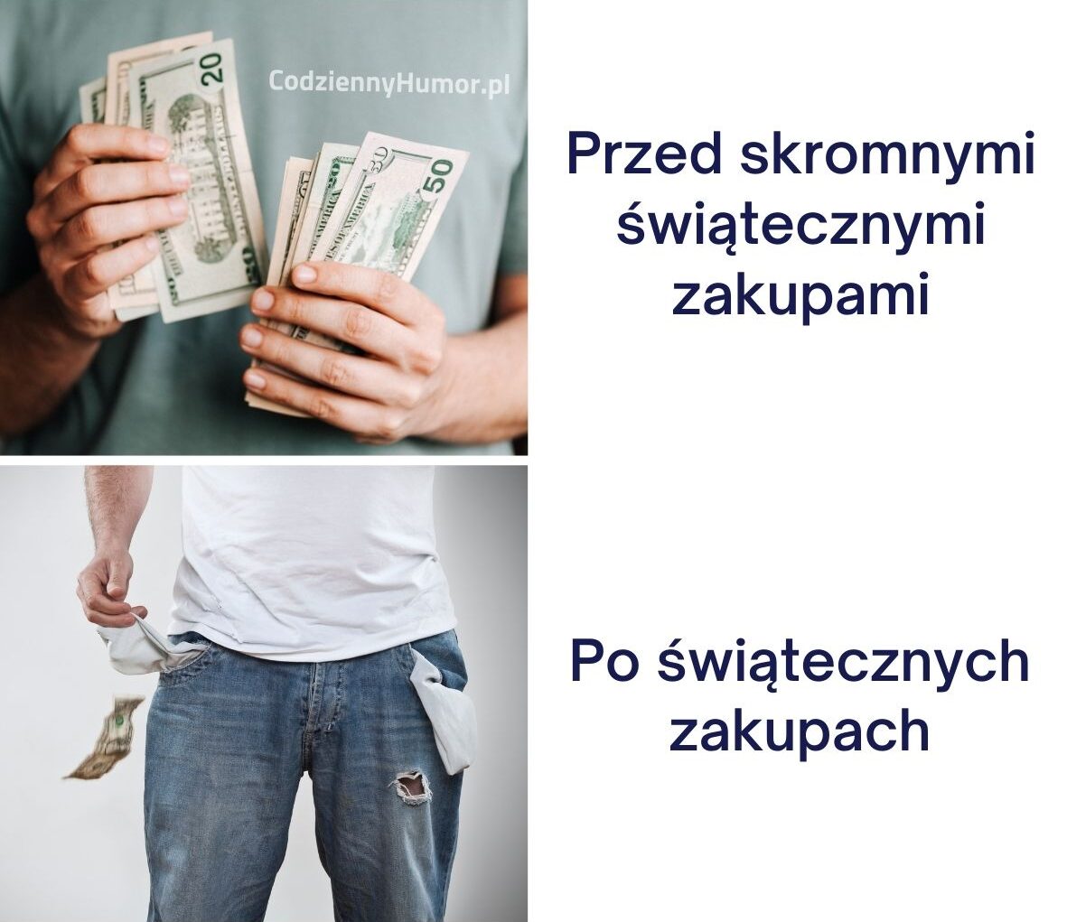 Świąteczne zakupy - przed vs po