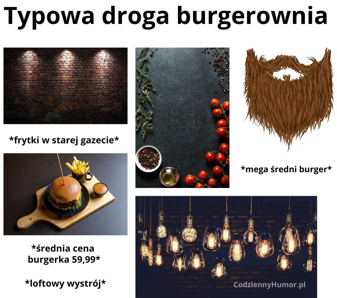 Typowa droga burgerownia starterpack